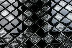 Ilcom Mosaïque en verre sur filet pour salle de bain ou cuisine 30 cm x 30 cm - Obsession