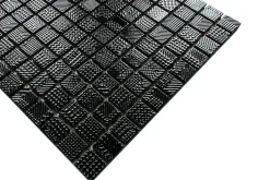 Ilcom Mosaïque en verre sur filet pour salle de bain ou cuisine 30 cm x 30 cm - Black lace