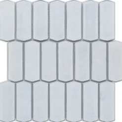 Mosaïque en verre sur maille pour salle de bain ou cuisine 29.7cm x 28.8cm - Caotic grey-Ilcom Clearance