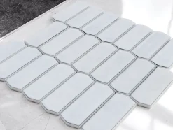 Mosaïque en verre sur maille pour salle de bain ou cuisine 29.7cm x 28.8cm - Caotic grey-Ilcom Clearance