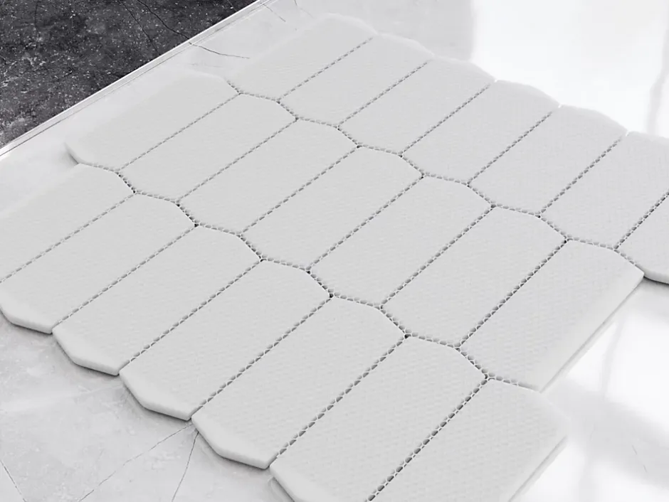 Mosaïque en verre sur maille pour salle de bain ou cuisine 29.7cm x 28.8cm - Caotic grey-Ilcom Clearance