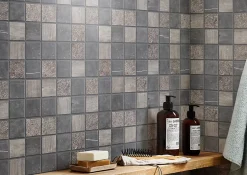 GoodHome Mosaïque gris clair 30x30cm Blue stone carré