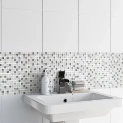 GoodHome Mosaïque gris clair 30x30cm Ikarai