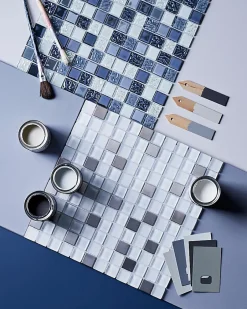 Colours Mosaïque gris et blanc 30 x 30 cm Calabria