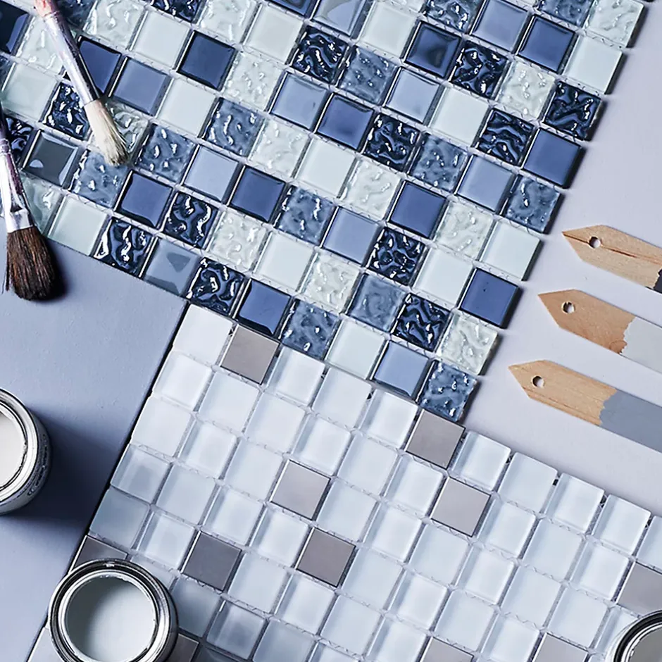 Colours Mosaïque gris et blanc 30 x 30 cm Calabria