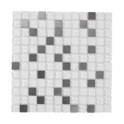 Mosaïque gris et blanc 32 x 32 cm Prate-GoodHome Online