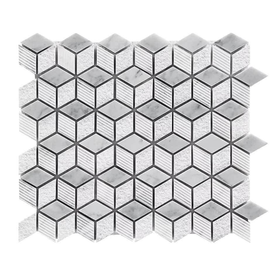 Mosaïque gris et blanc 25,3x29,3cm Ultimate marble-GoodHome Outlet