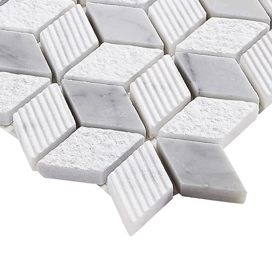 Mosaïque gris et blanc 25,3x29,3cm Ultimate marble-GoodHome Outlet