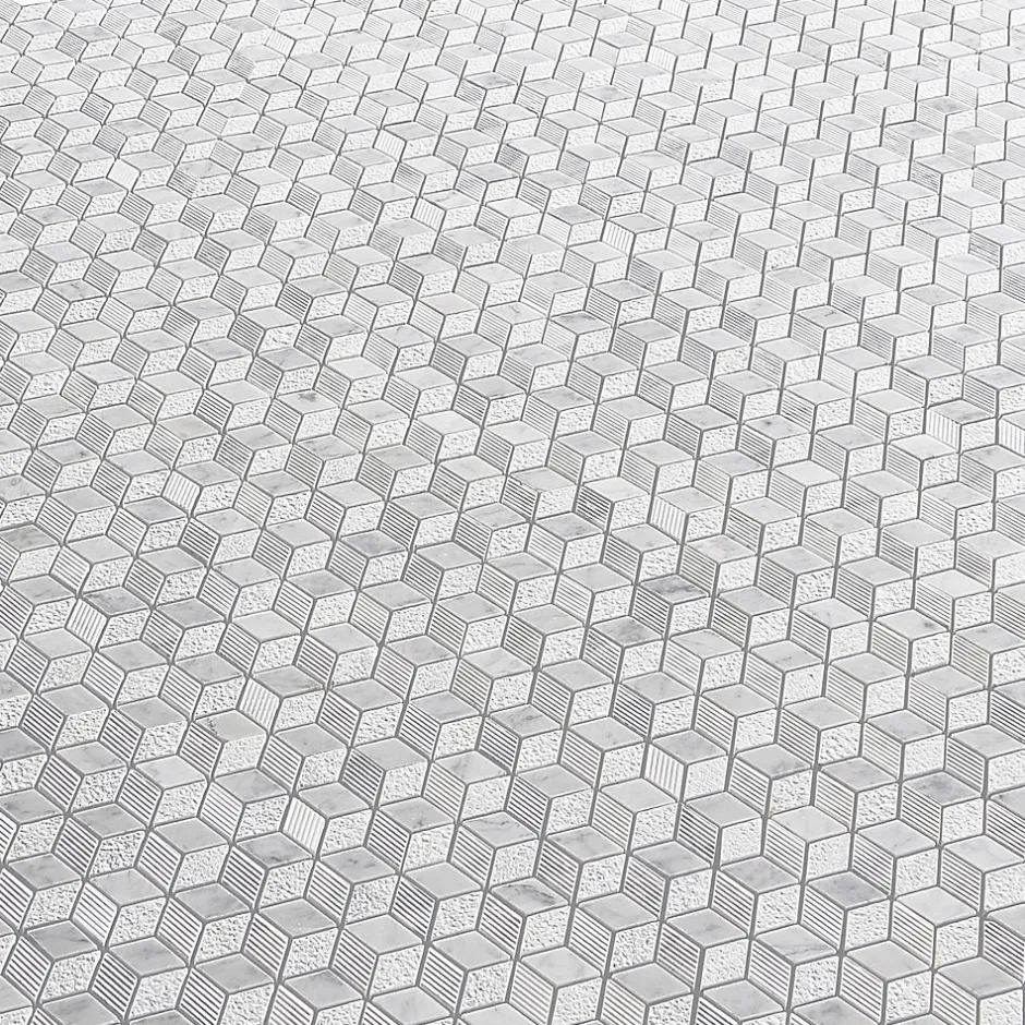 Mosaïque gris et blanc 25,3x29,3cm Ultimate marble-GoodHome Outlet