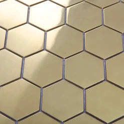 GoodHome Mosaïque laiton doré 30x30cm Albena