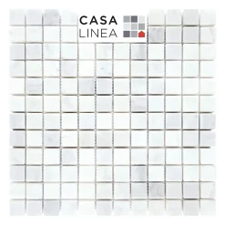 Mosaïque marbre blanc poli 30,5 x 30,5 cm