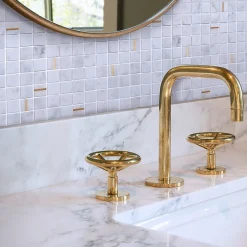 Mosaïque marbre gold blanc 29,7 x 29,70 cm-Mat Inter Sale