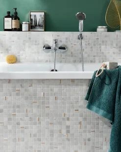 Mosaïque marbre gold blanc 29,7 x 29,70 cm-Mat Inter Sale