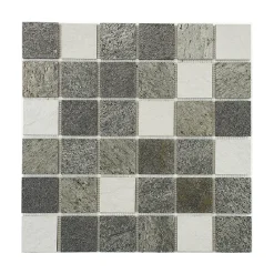 Mosaïque mixte résine & pierre 30 x 30 cm - carreau 5 x 5 cm mixte pierre et résine blanche-U-tile Clearance