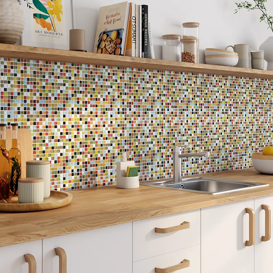 Mosaïque multicolore 30x30cm-GoodHome Hot