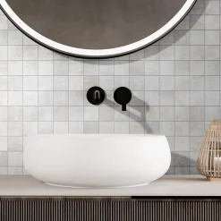 Mosaïque murale en grès cérame émaillé blanc mat L.30 x L.30 cm x ép.7,4 mm, Upper