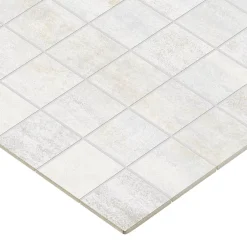 Mosaïque murale en grès cérame émaillé blanc mat L.30 x L.30 cm x ép.7,4 mm, Upper