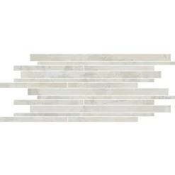 Mosaïque murale en grès cérame émaillé effet béton blanc mat L.60 x l.30 cm, Malt- Discount