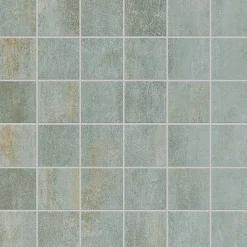 Mosaïque murale en grès cérame émaillé effet béton vert mat L.30 x l.30 cm x ép.7,4 mm, Upper