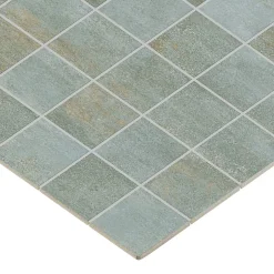 Mosaïque murale en grès cérame émaillé effet béton vert mat L.30 x l.30 cm x ép.7,4 mm, Upper