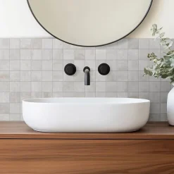 Mosaïque murale en grès cérame émaillé effet béton gris mat L.30 x l.30 cm x ép.7,4 mm, Upper- Hot