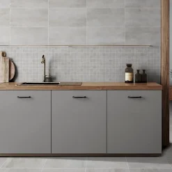 Mosaïque murale en grès cérame émaillé effet béton gris mat L.30 x l.30 cm x ép.7,4 mm, Upper- Hot