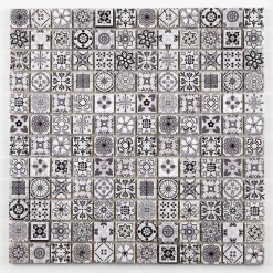 Mosaïque noir et blanc 2,2 x 2,2 cm Bada travertin-Mat Inter Online