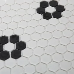 GoodHome Mosaïque noir et blanc 30x30cm Glina