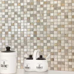 Lux Mosaic Mosaïque pierre naturelle de Salle de Bain et Cuisine Marbre Ares 30x30 cm. Intérieur et extérieur