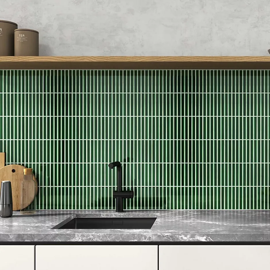 Mosaïque pour salle de bains et cuisine Kit-Kat Piano Vert 29,6 x 29,9 cm Intérieur/Extérieur-Lux Mosaic