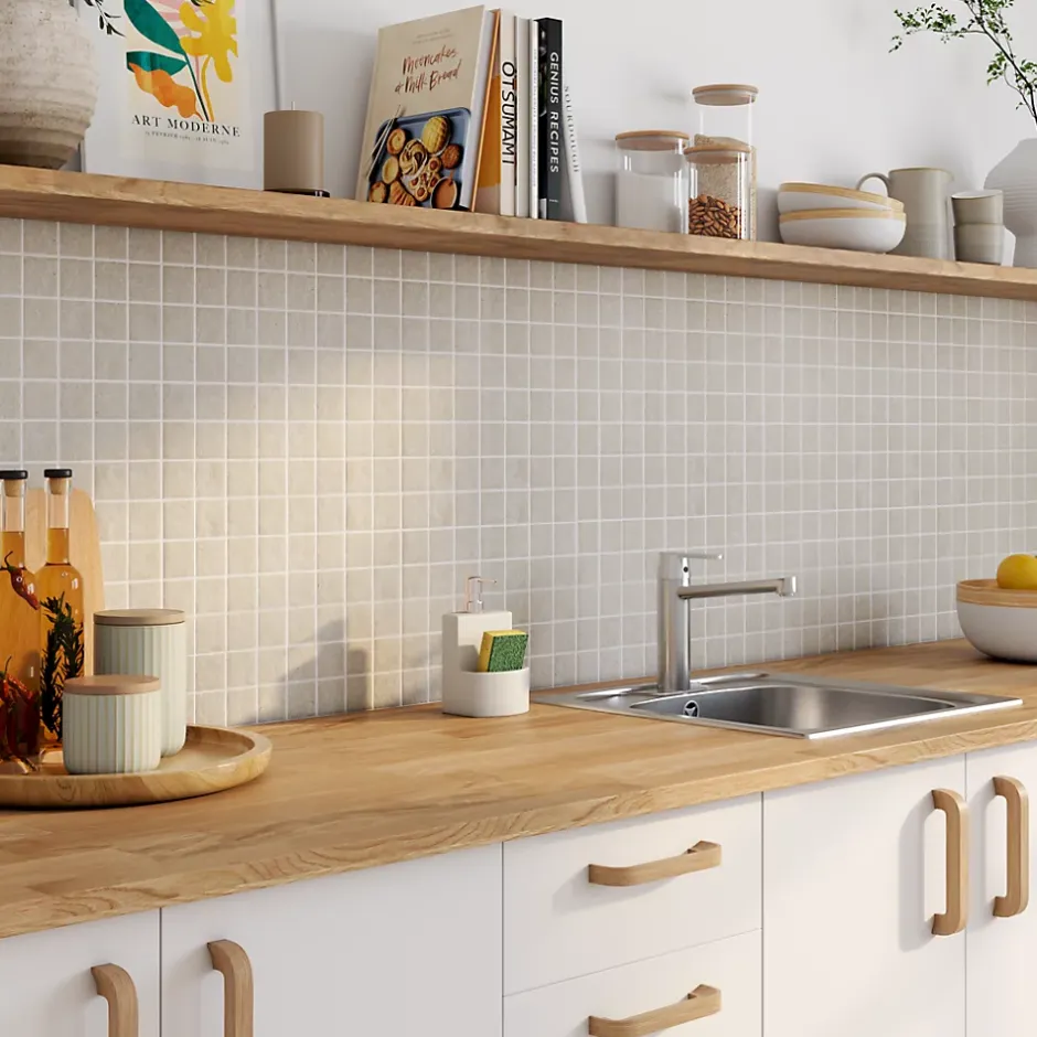 Colours Mosaïque sol et mur beige 30 x 30 cm Soft Lime Stone