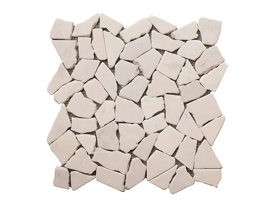 Mosaïque sol et mur en marbre crème - pack de 1m² (11 dalles de 30x30 cm) - POESY-Vente-unique