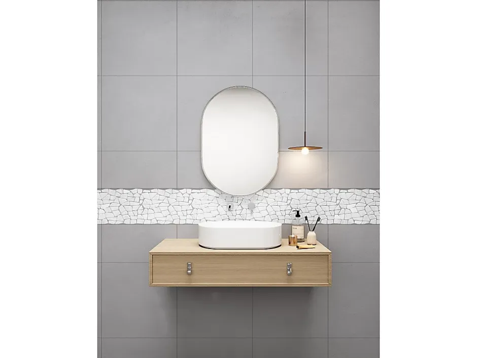 Mosaïque sol et mur en marbre crème - pack de 1m² (11 dalles de 30x30 cm) - POESY-Vente-unique