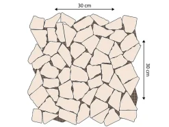 Mosaïque sol et mur en marbre crème - pack de 1m² (11 dalles de 30x30 cm) - POESY-Vente-unique