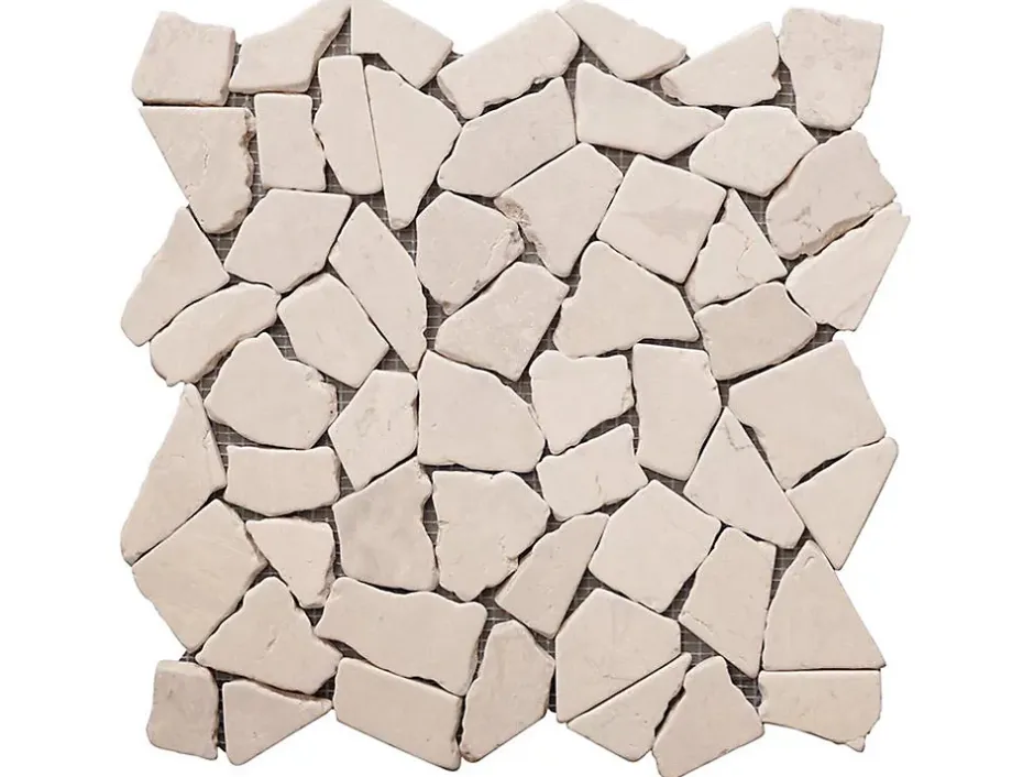 Mosaïque sol et mur en marbre crème - pack de 1m² (11 dalles de 30x30 cm) - POESY-Vente-unique