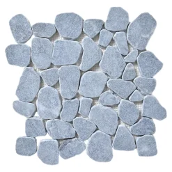 Mosaïque sol et mur en pierre gris clair L.30,5 x l.30,5 cm x ép.8 mm, Malaca