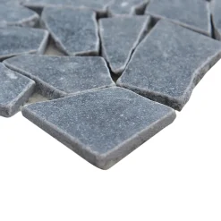 Mosaïque sol et mur en pierre anthracite L.31,5 x l.31,5 cm x ép.8 mm, Bohai