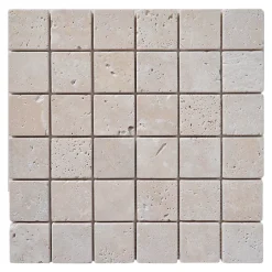 Mosaïque sol et mur en travertin grands carrés L.31,5 x l.31,5 cm x ép.8 mm, Travertino- Best