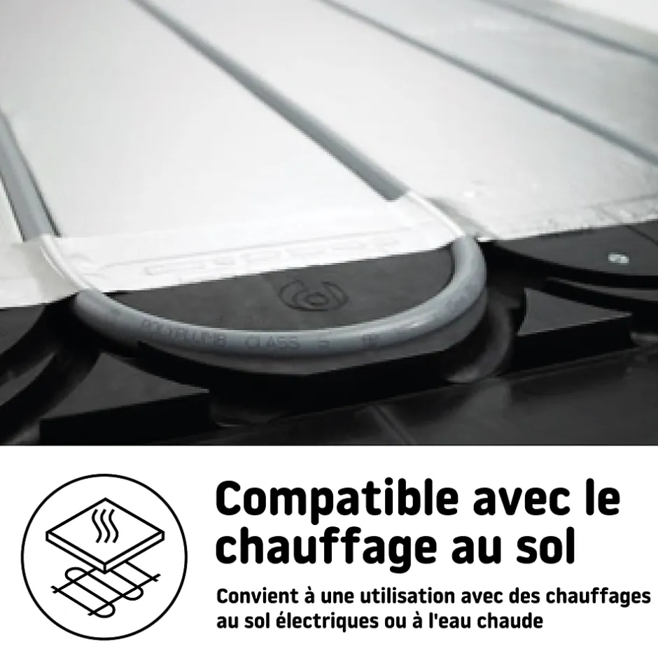 Mosaïque sol et mur en travertin petits carrés L.30,5 x l.30,5 cm x ép.8 mm, Travertino