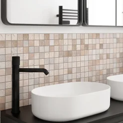 Mosaïque sol et mur en travertin L.31 x l.30,5 cm x ép.8 mm, Travertino- Best