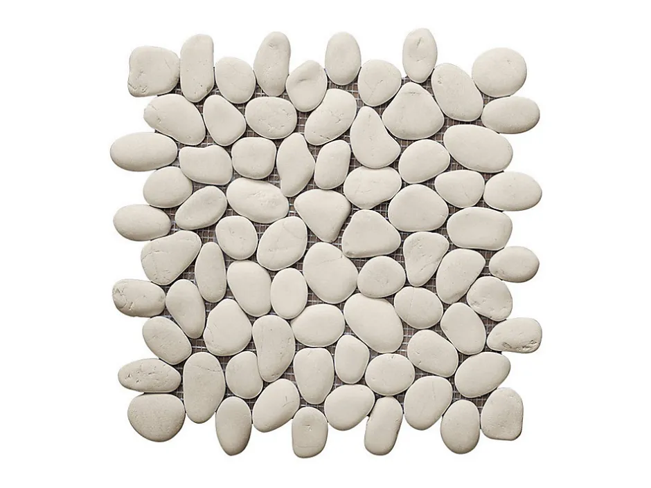 Mosaïque sol et mur galets naturels crème - pack de 1m² (dalles de 30x30 cm) - OLA-Vente-unique Sale