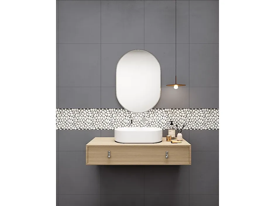 Mosaïque sol et mur galets naturels crème - pack de 1m² (dalles de 30x30 cm) - OLA-Vente-unique Sale