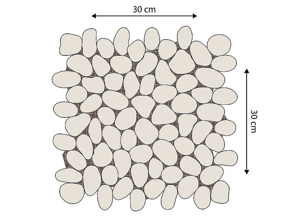 Mosaïque sol et mur galets naturels crème - pack de 1m² (dalles de 30x30 cm) - OLA-Vente-unique Sale