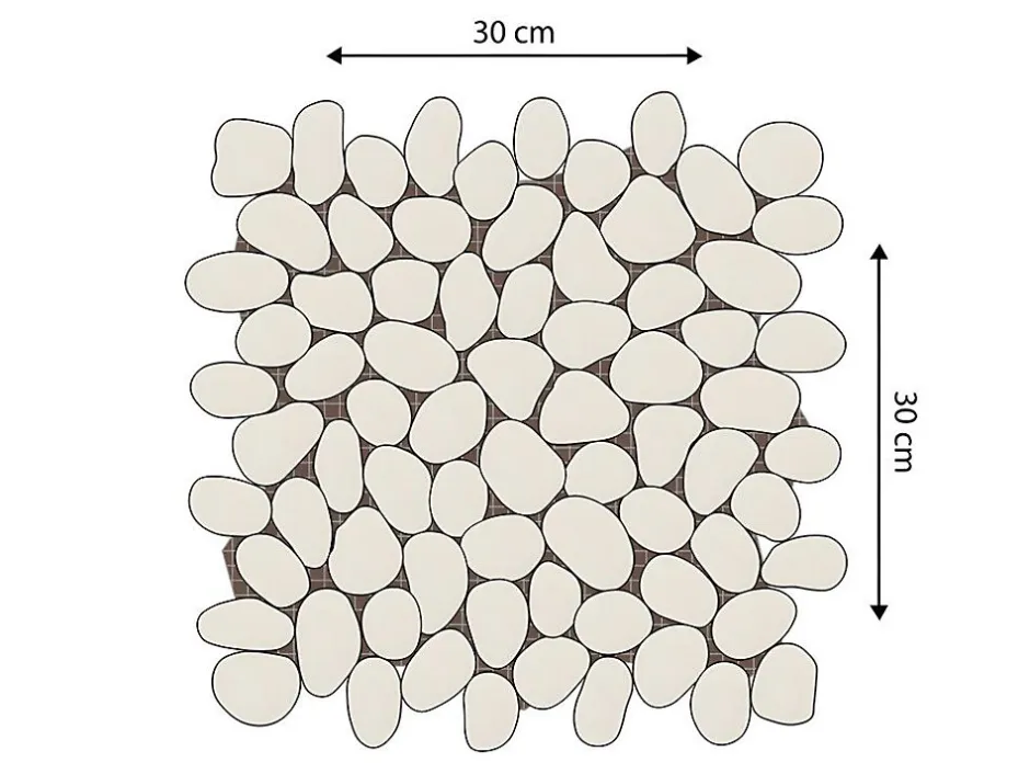 Mosaïque sol et mur galets naturels crème - pack de 1m² (dalles de 30x30 cm) - OLA-Vente-unique Sale