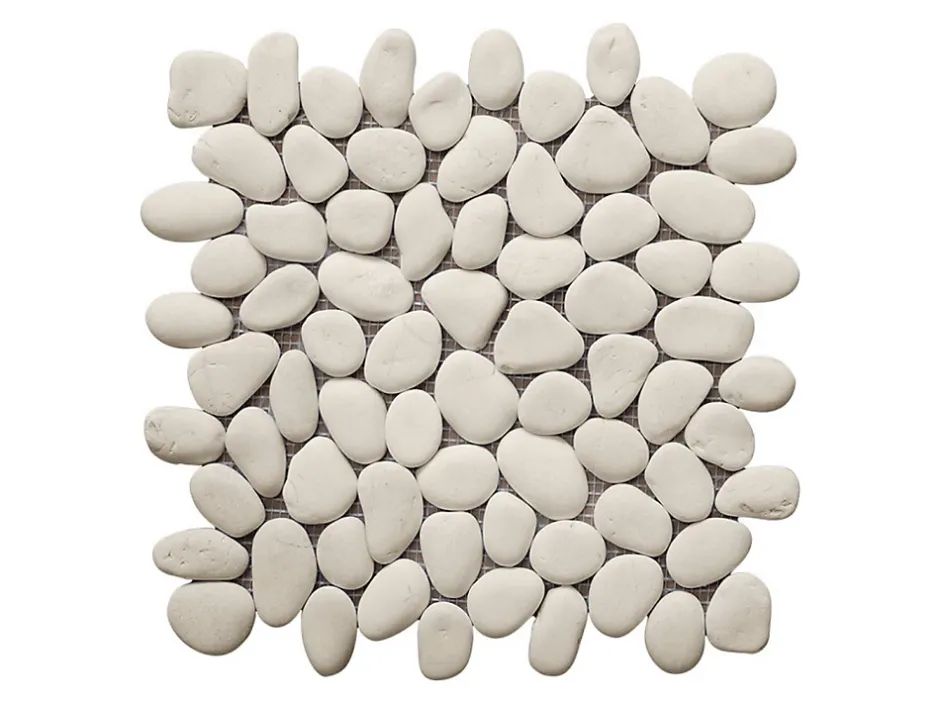 Mosaïque sol et mur galets naturels crème - pack de 1m² (dalles de 30x30 cm) - OLA-Vente-unique Sale