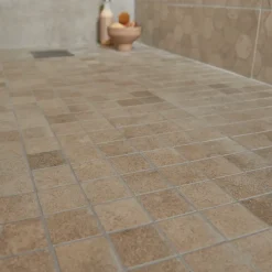 Mosaïque sol et mur grège effet béton L.30 x l.30 cm x ép.10 mm, Kontainer-GoodHome