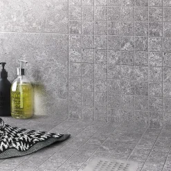 Colours Mosaïque sol et mur gris 30 x 30 cm Soft Lime Stone