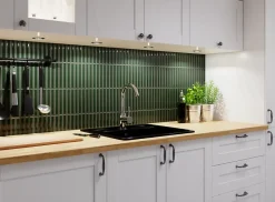 Ilcom Mosaïque sur résille pour salle de bain et cuisine en céramique 29.6 cm x 30 cm - Emerald piano