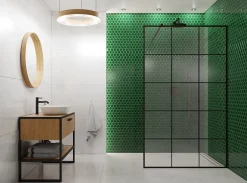 Mosaïque sur résille pour salle de bain et cuisine en céramique 32.3 cm x 27.7 cm - Deep Green-Ilcom Online