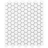 Ilcom Mosaïque sur résille pour salle de bain et cuisine en céramique 30 cm x 26 cm - Matt white hive